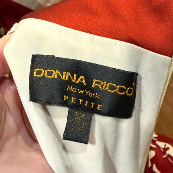 NWT 6P Donna Ricco Satin Mini Dress Square Neckline Elegant Holiday Work Party - Picture 6 of 16